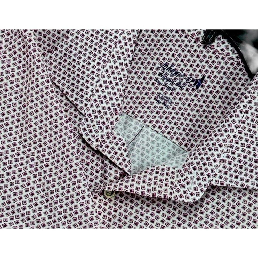 Johnnie O Hangin Out Mens Shirt Blue Pink Floral XXL Button Front Short Sleeve